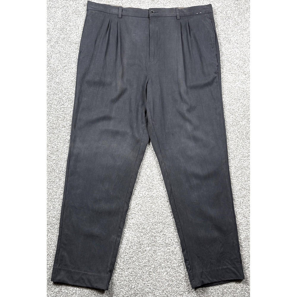 Tommy Bahama‎ Grayston Pleated Pants Men's 42x31 Black Silk Bamboo